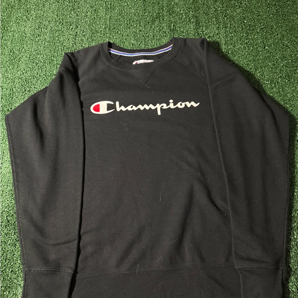 Champion Men's Black Crewneck Pullover